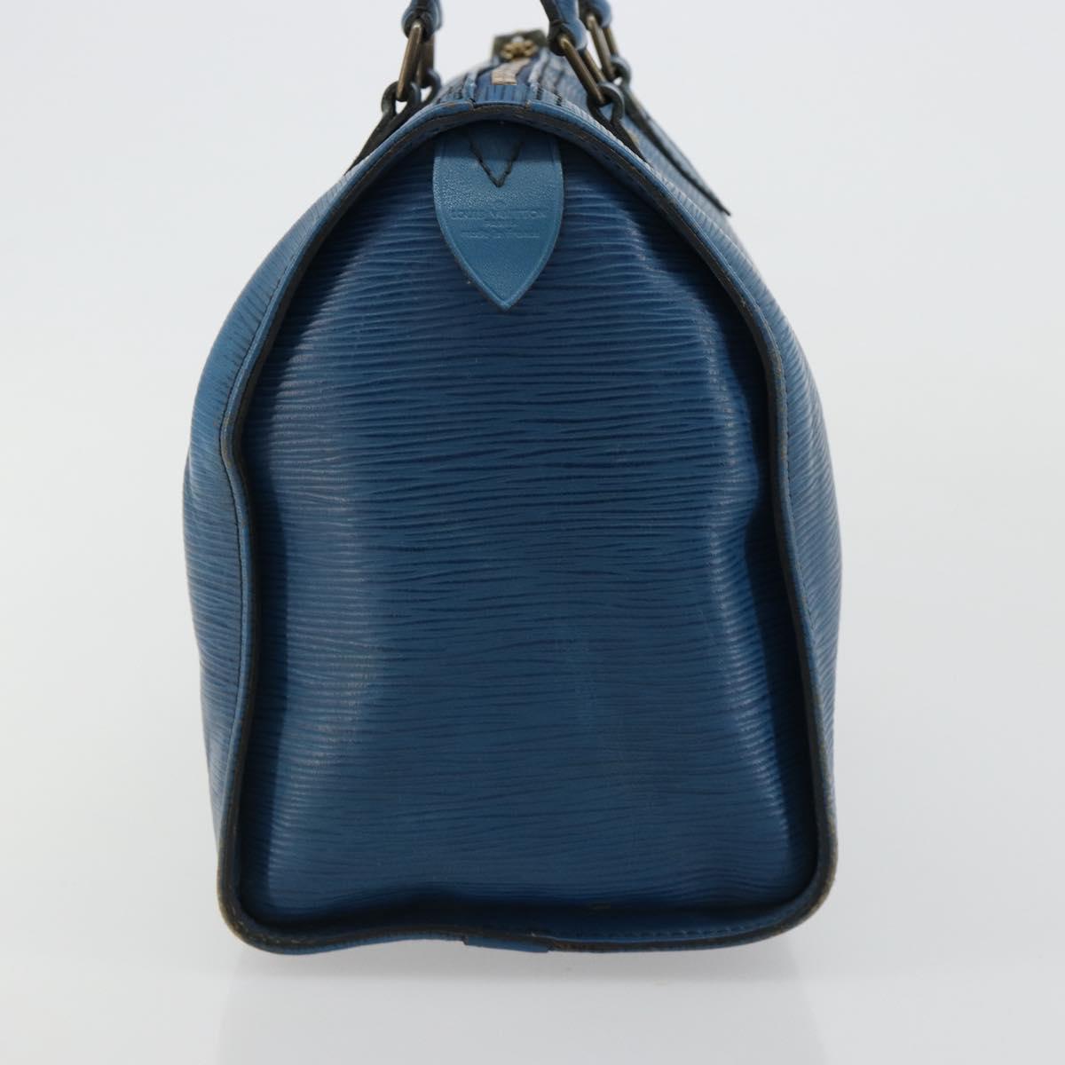 LOUIS VUITTON Epi Speedy 25 Hand Bag Toledo Blue M43015 LV Auth 183450