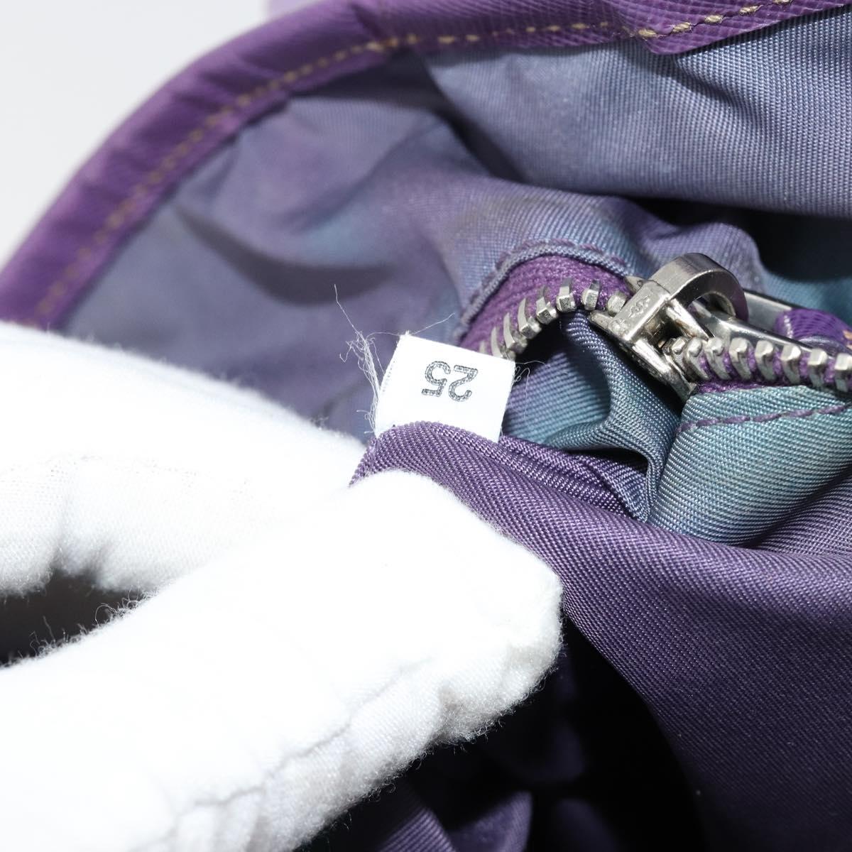 PRADA Tote Bag Nylon Purple Silver Auth 183451