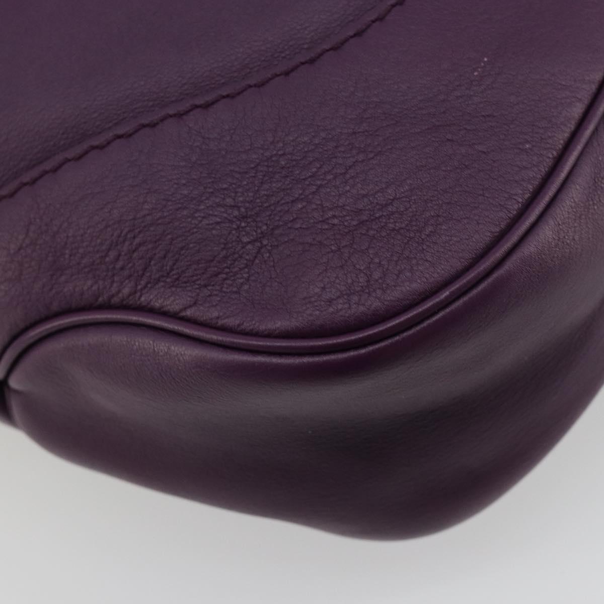 GUCCI Jackie Shoulder Bag Leather Purple Gold 277520 Auth 183452V