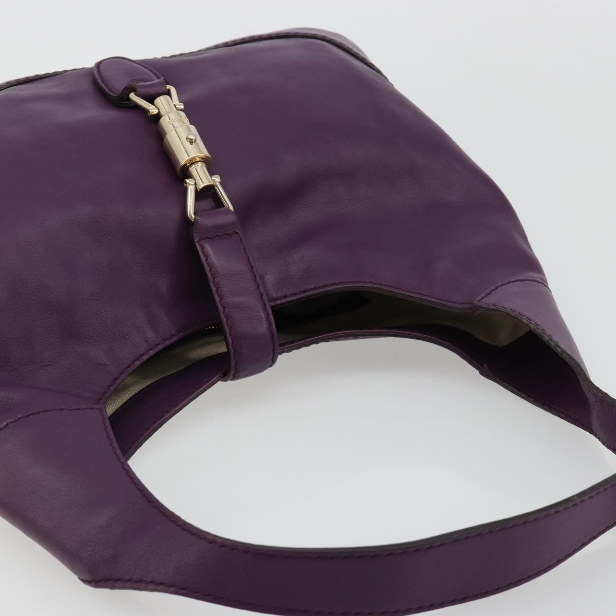 GUCCI Jackie Shoulder Bag Leather Purple Gold 277520 Auth 183452V