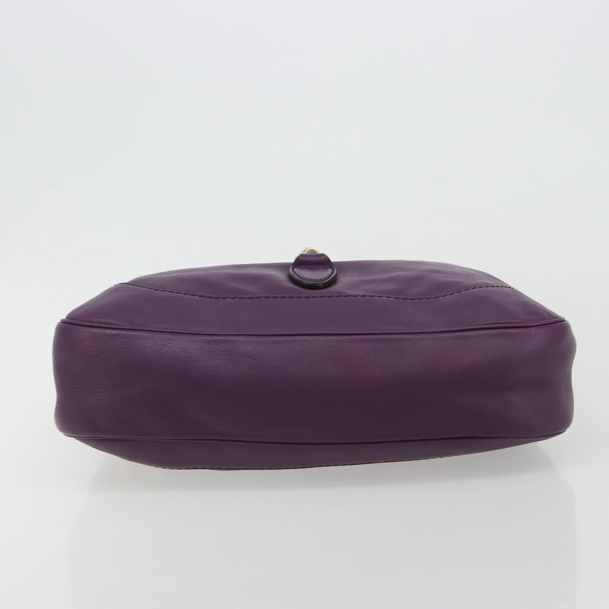 GUCCI Jackie Shoulder Bag Leather Purple Gold 277520 Auth 183452V