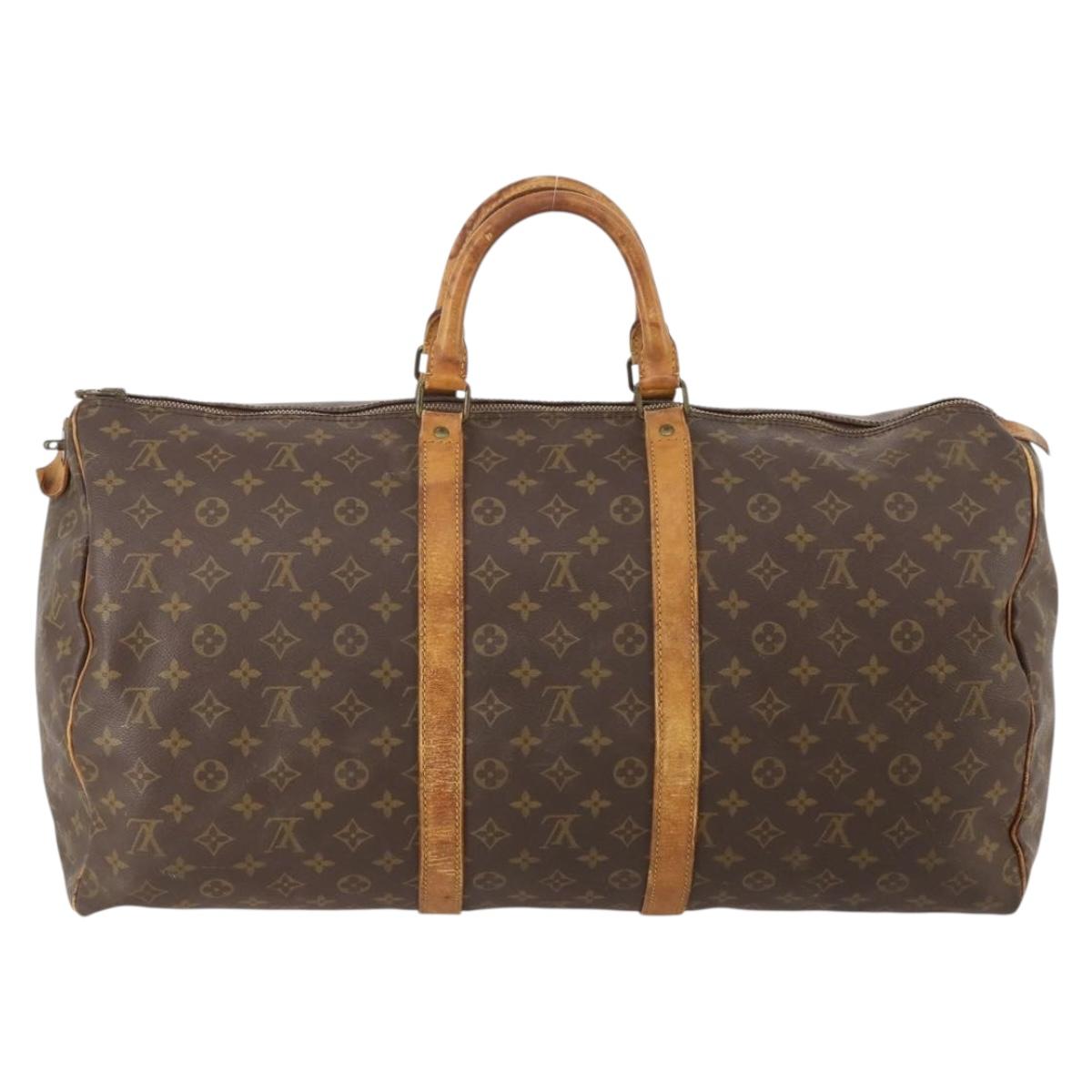 LOUIS VUITTON Monogram Keepall 55 Boston Bag M41424 LV Auth 183454