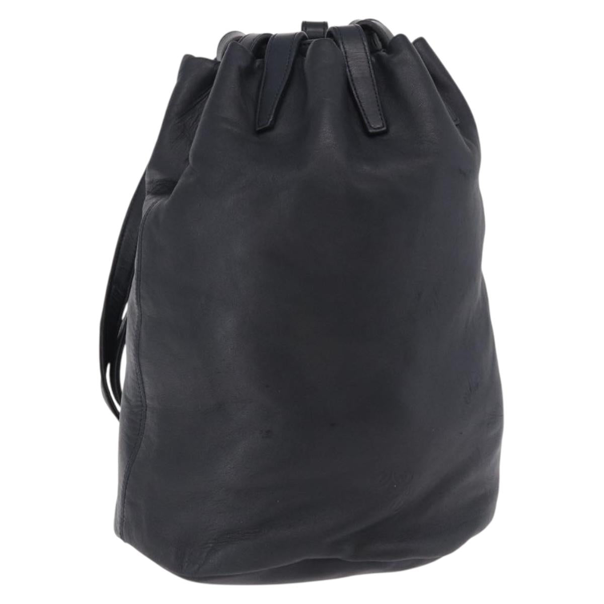 LOEWE Anagram Purse Shoulder Bag Leather Black Auth 183471A