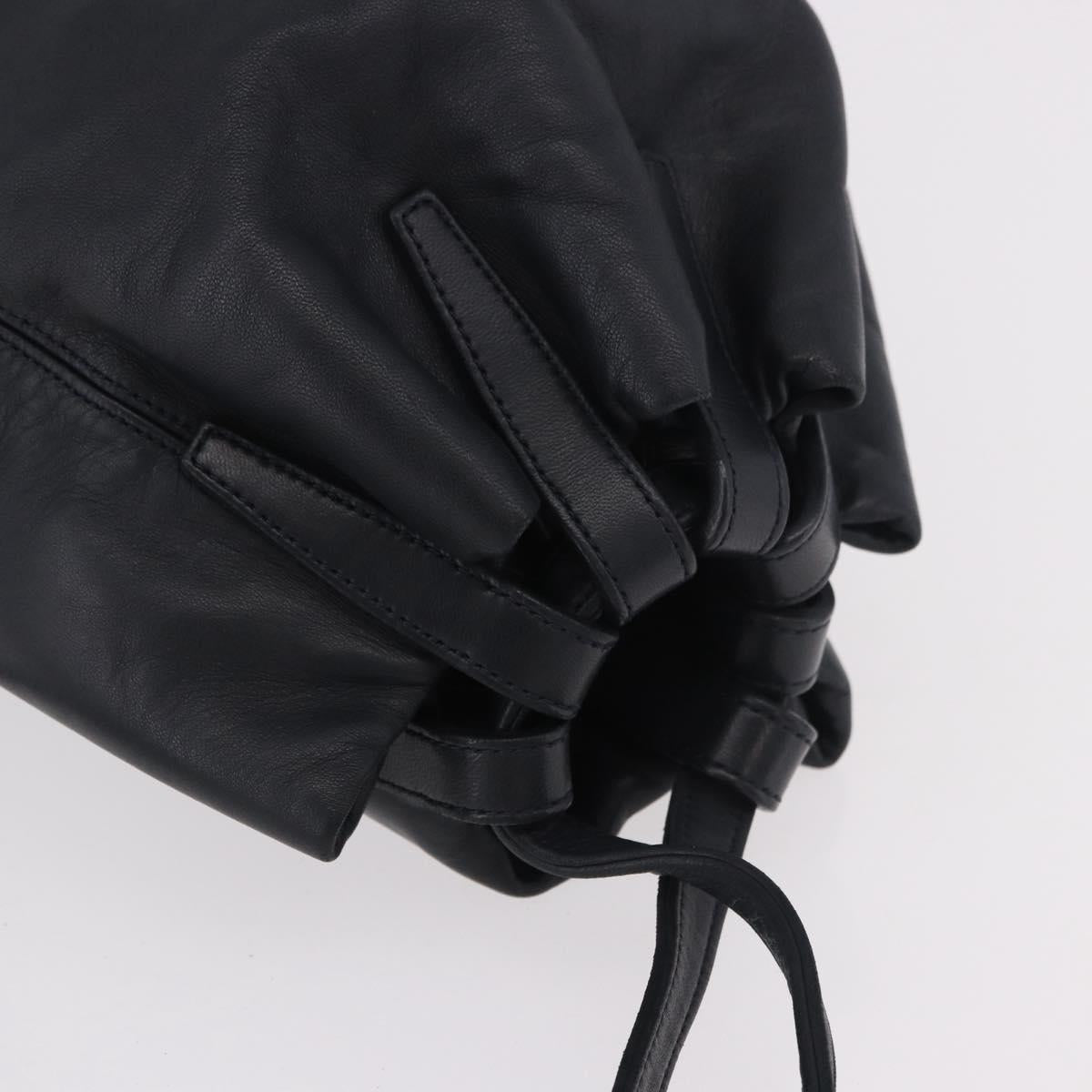 LOEWE Anagram Purse Shoulder Bag Leather Black Auth 183471A