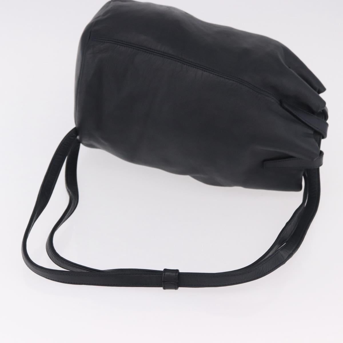 LOEWE Anagram Purse Shoulder Bag Leather Black Auth 183471A