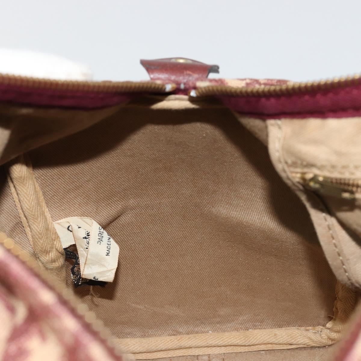 Christian Dior Trotter Canvas Hand Bag Red Gold Auth 183479A