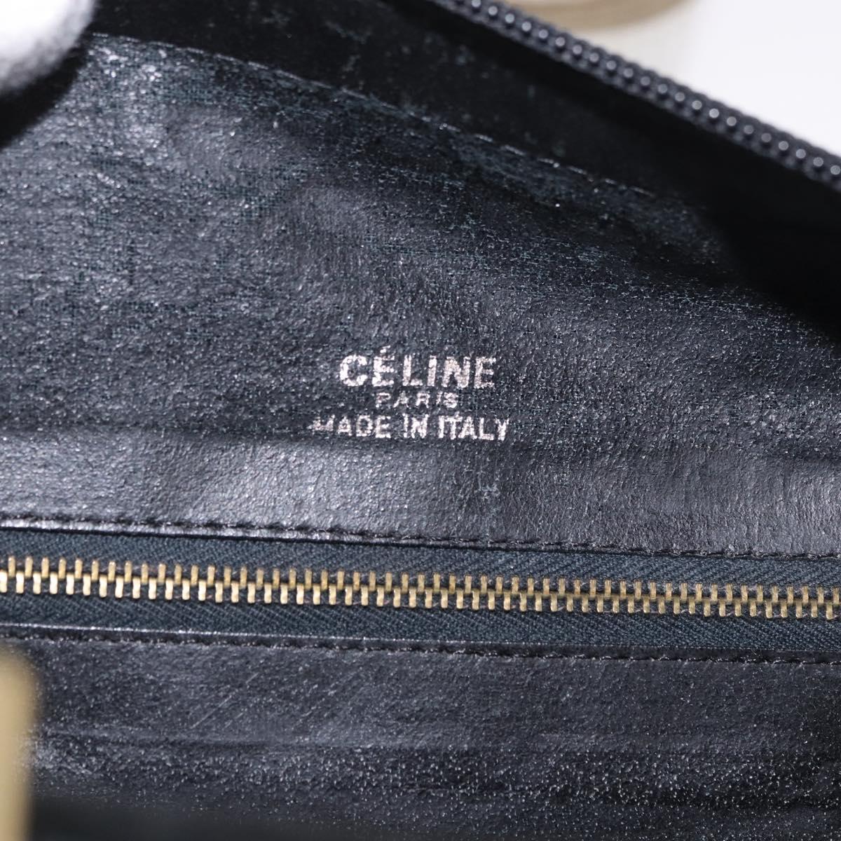 CELINE Hand Bag Patent leather Black Gold Auth 183482