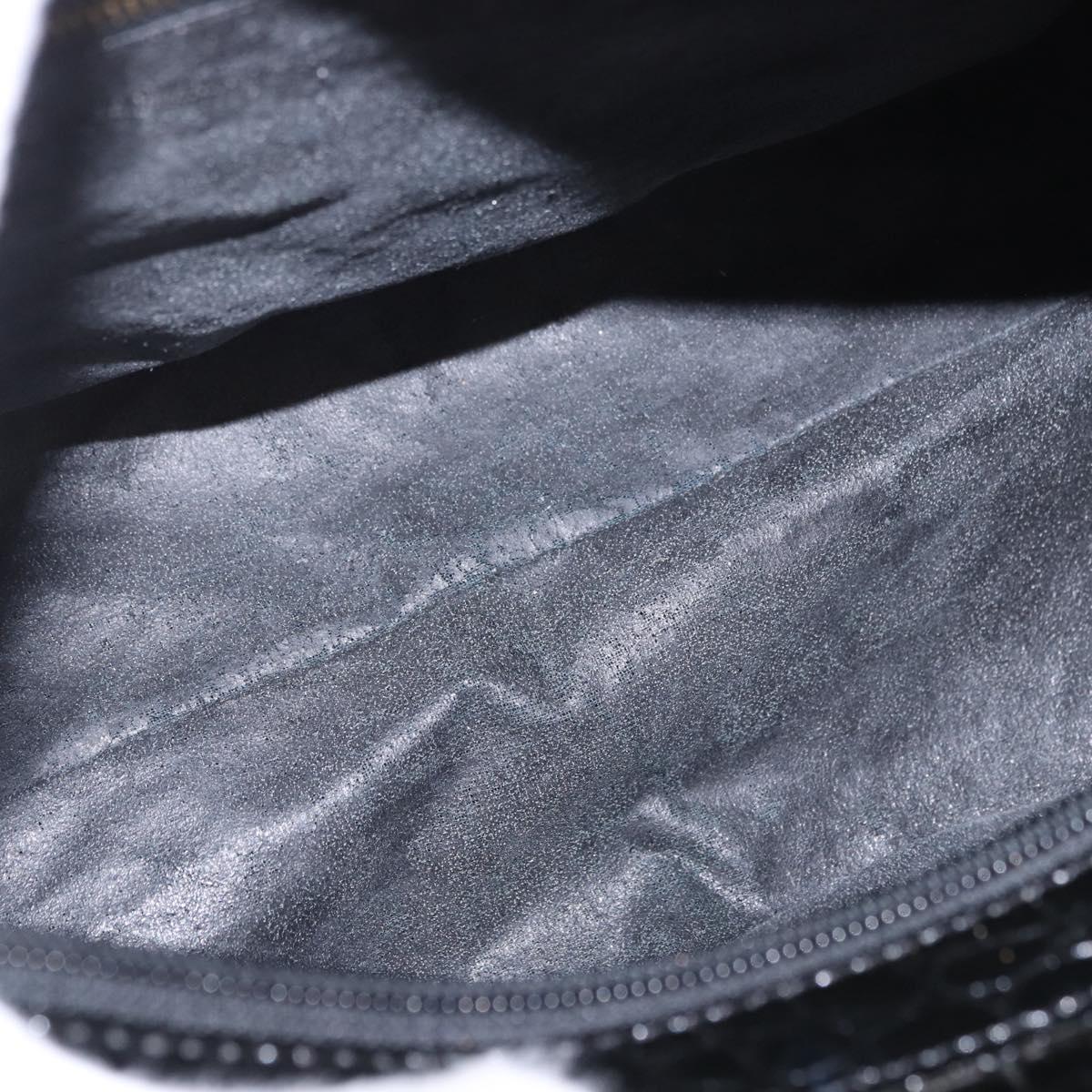 CELINE Hand Bag Patent leather Black Gold Auth 183482