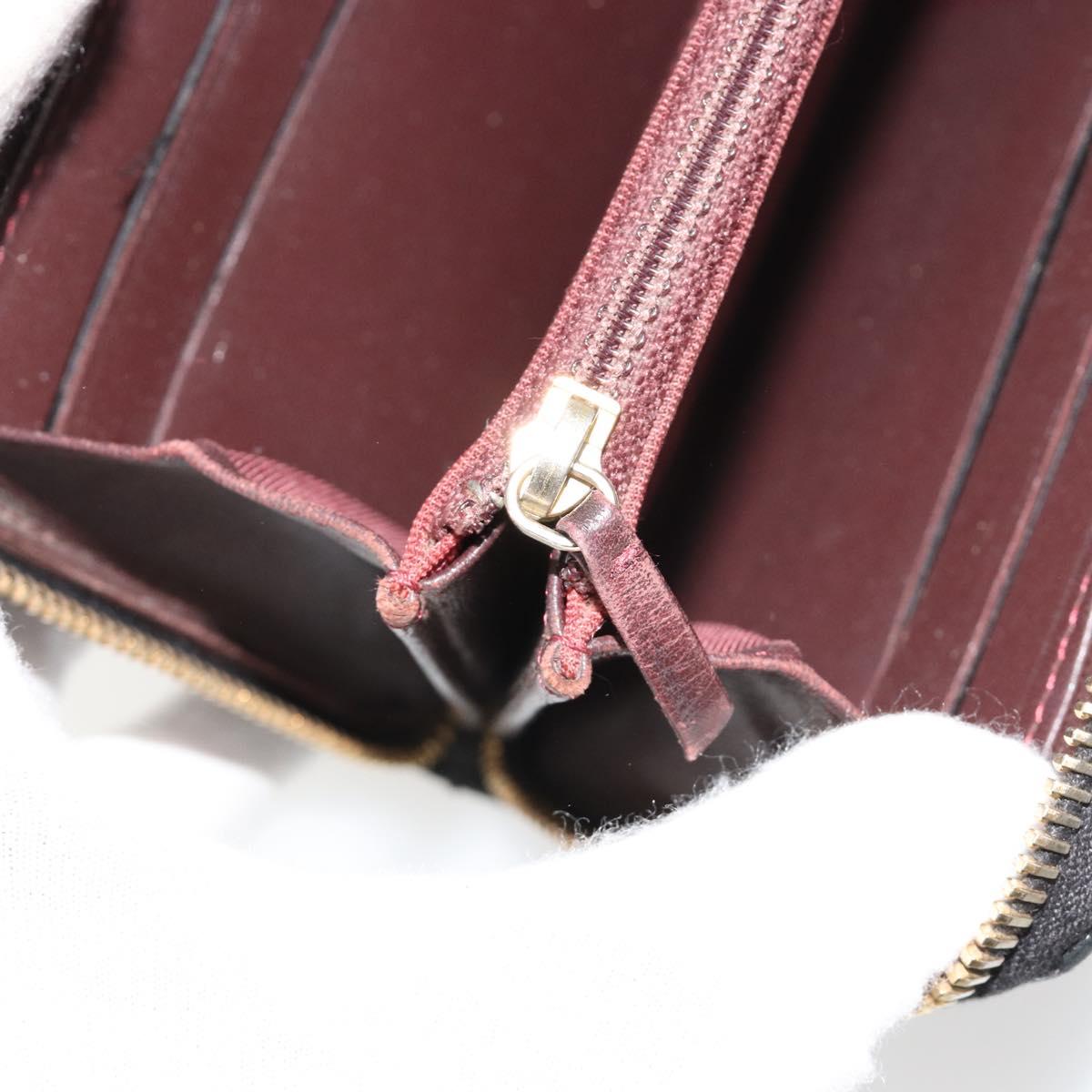 CHANEL Matelasse Long Wallet Lamb Skin Black Gold CC Auth 183495