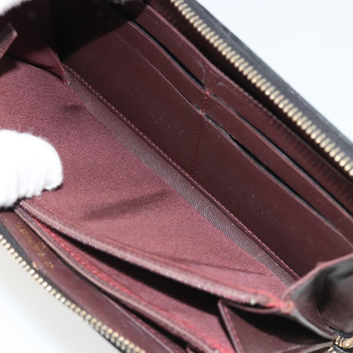 CHANEL Matelasse Long Wallet Lamb Skin Black Gold CC Auth 183495