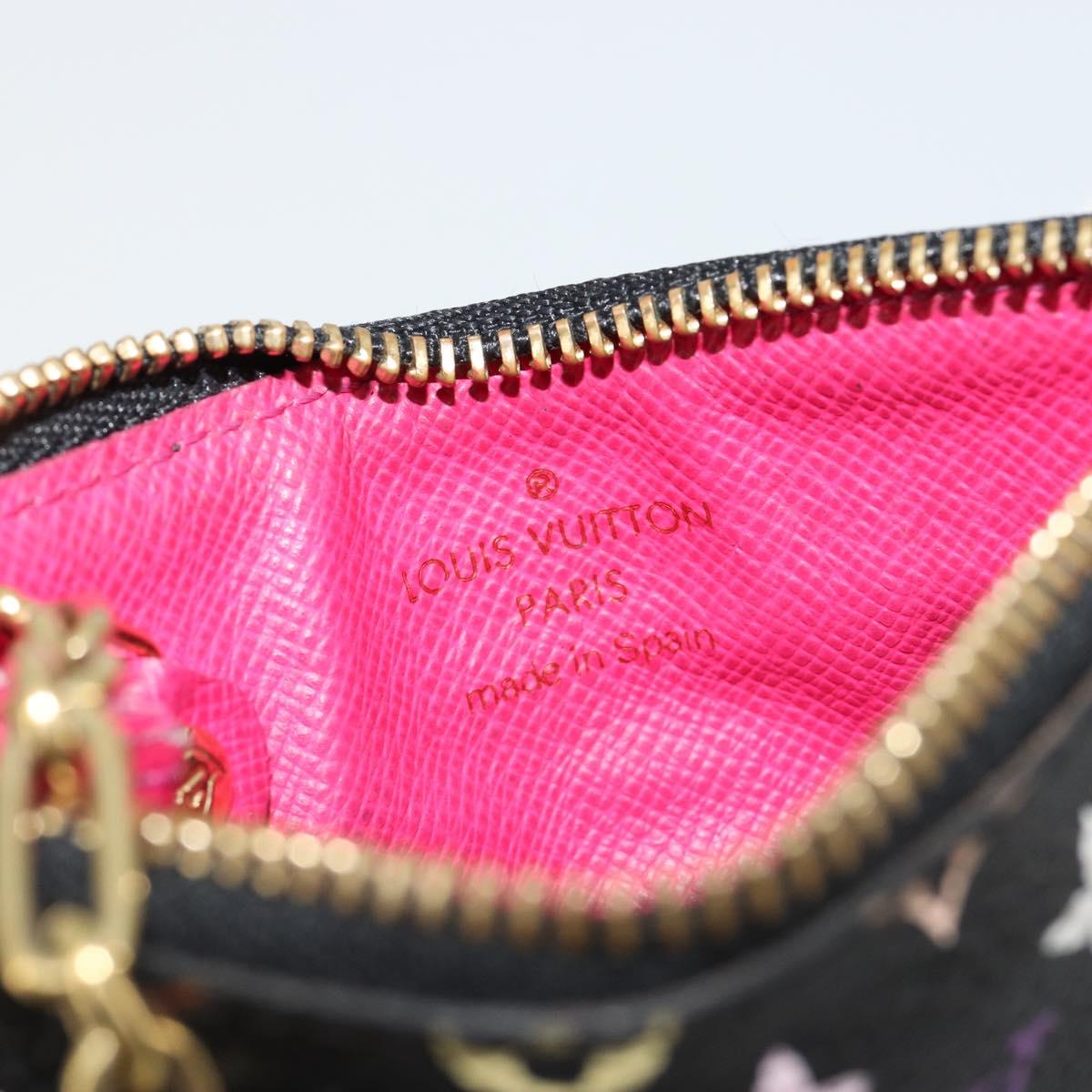 LOUIS VUITTON Multicolor Pochette Cles NM Coin Purse Black M60279 Auth 183498V
