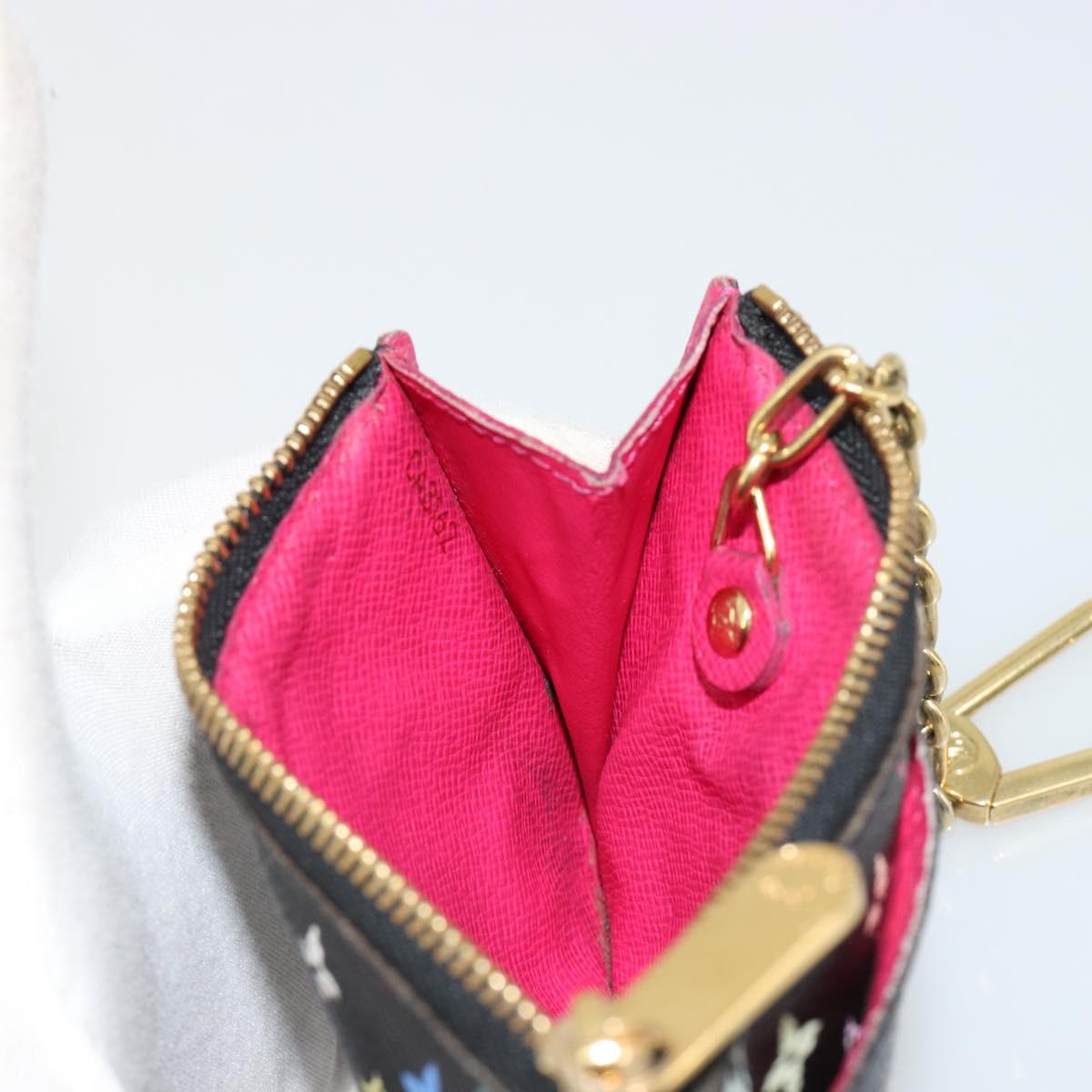 LOUIS VUITTON Multicolor Pochette Cles NM Coin Purse Black M60279 Auth 183498V