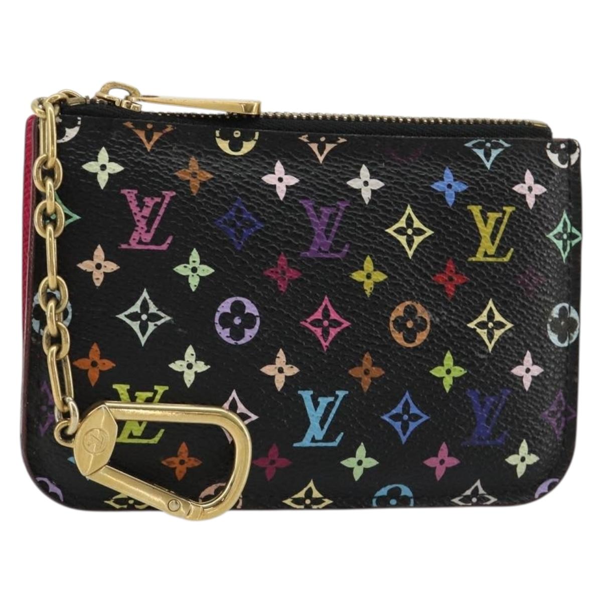 LOUIS VUITTON Multicolor Pochette Cles NM Coin Purse Black M60279 Auth 183498V