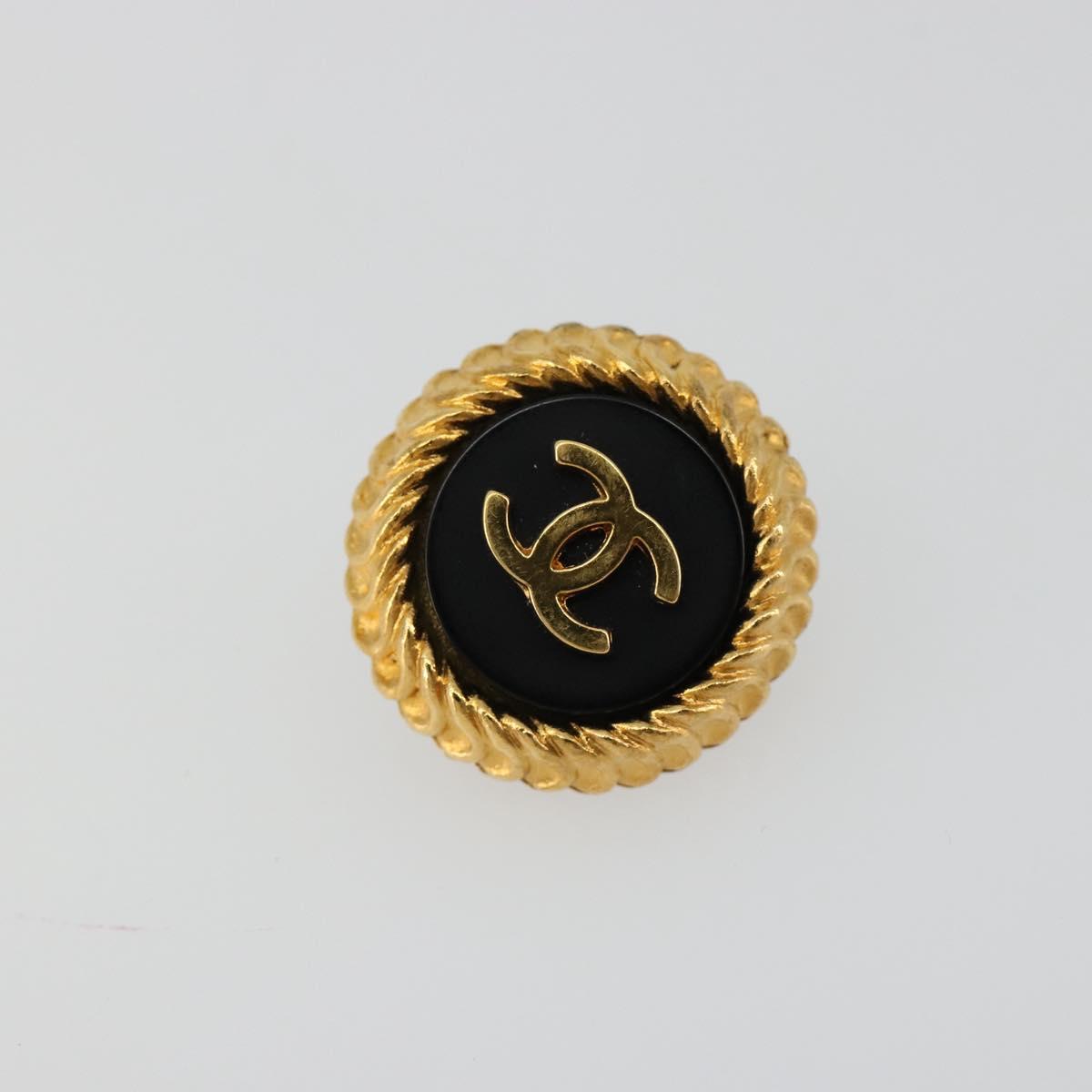 CHANEL Earring metal Gold Tone CC Auth 183500V
