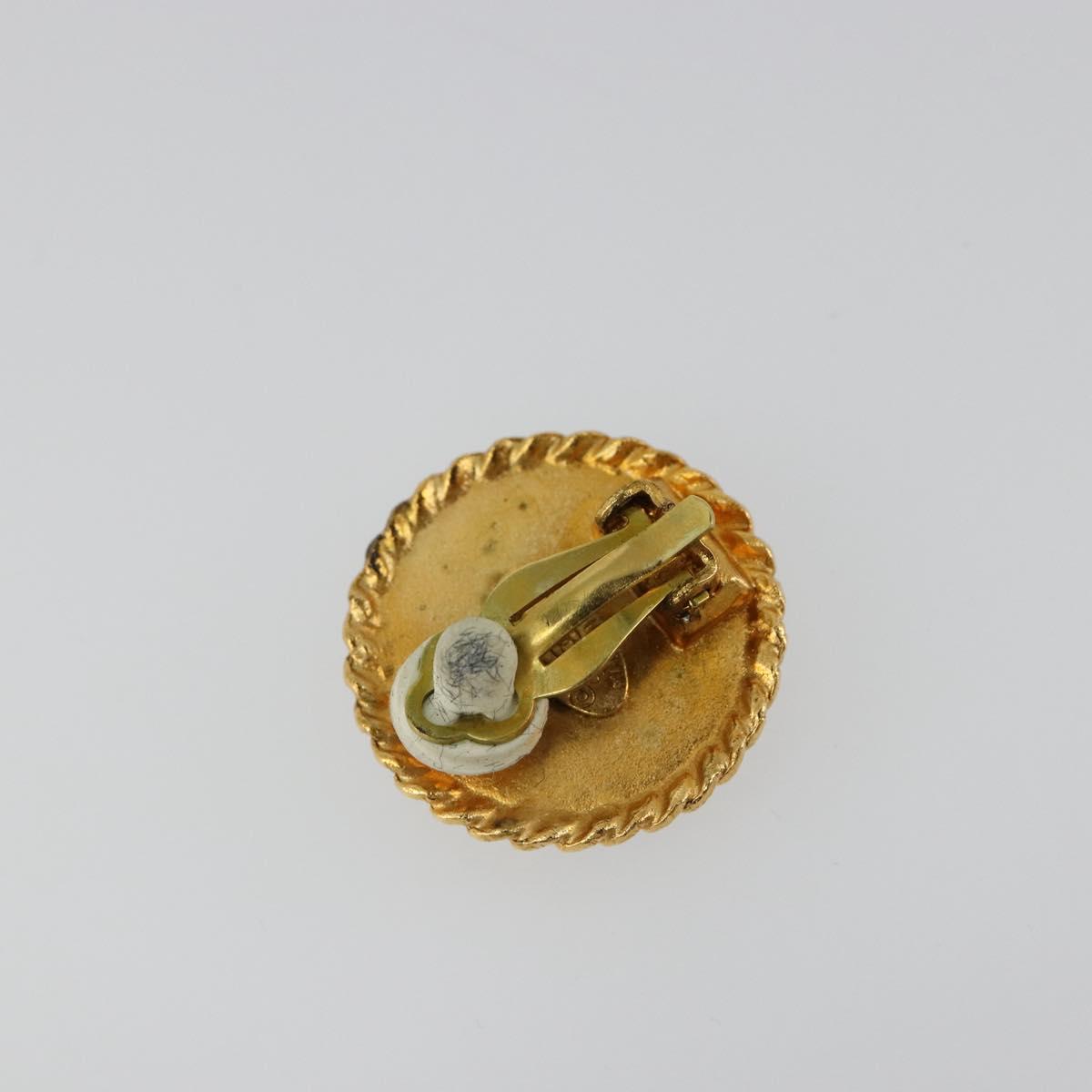 CHANEL Earring metal Gold Tone CC Auth 183500V