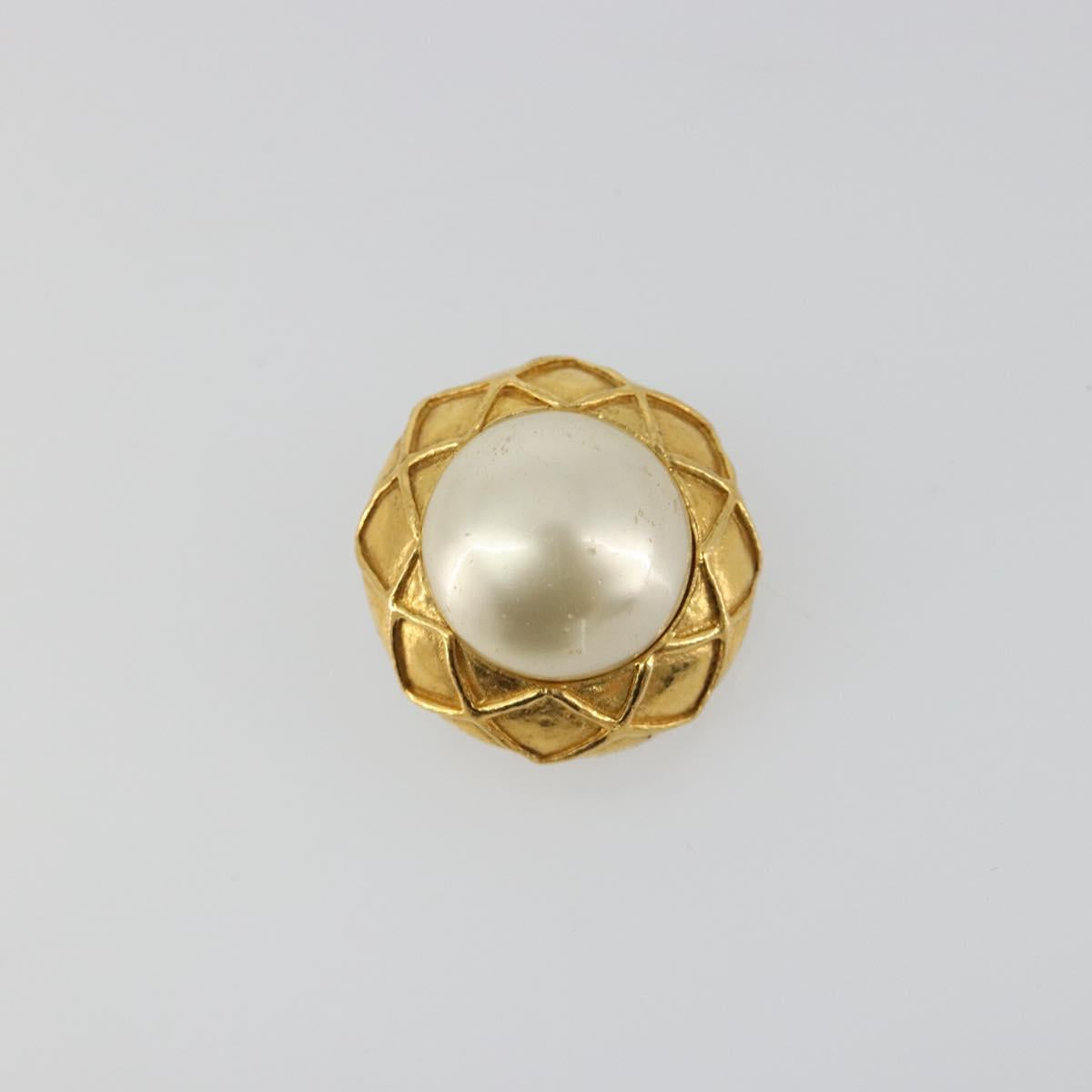 CHANEL Earring metal Gold Tone CC Auth 183501