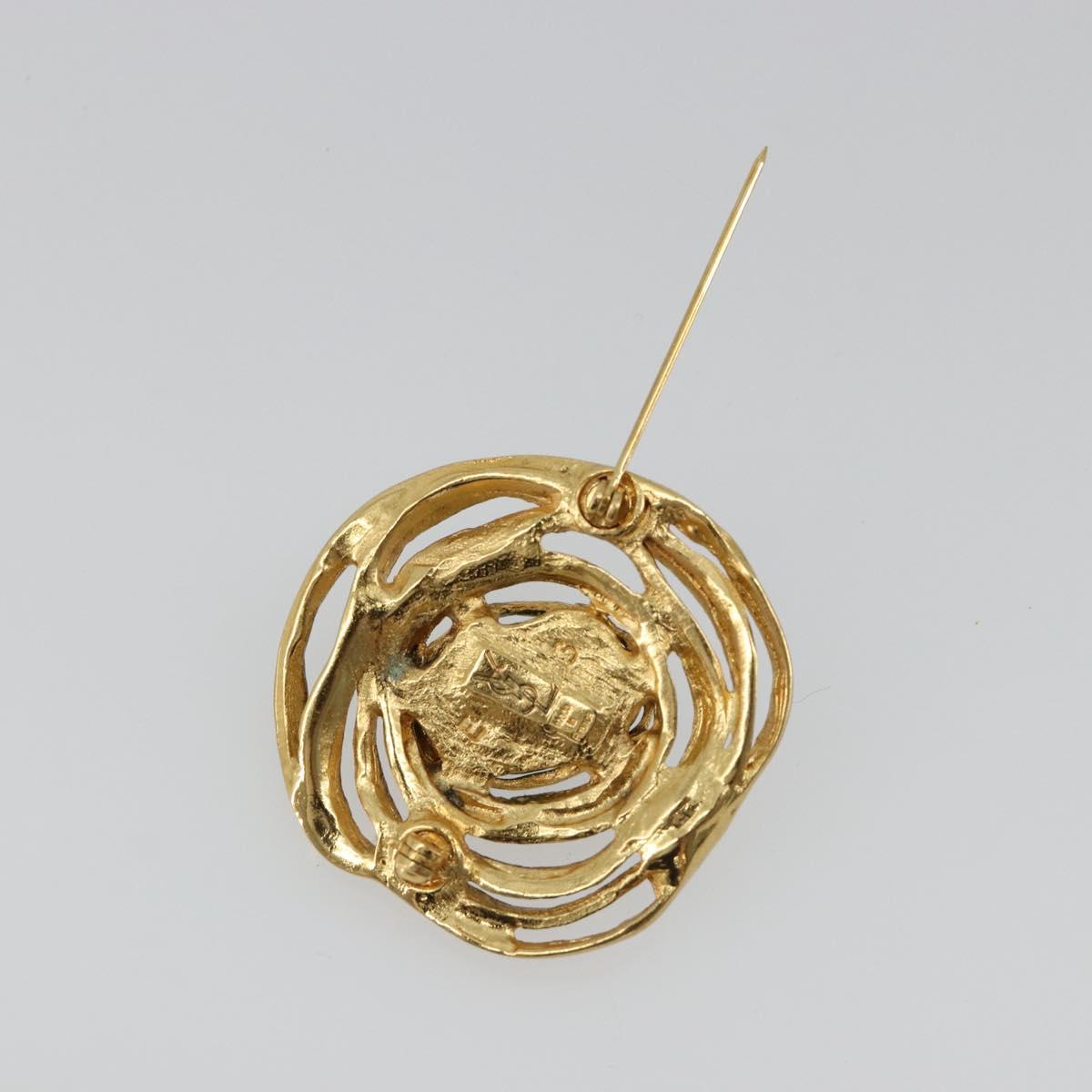 SAINT LAURENT Brooch metal Gold Tone Auth 183502V