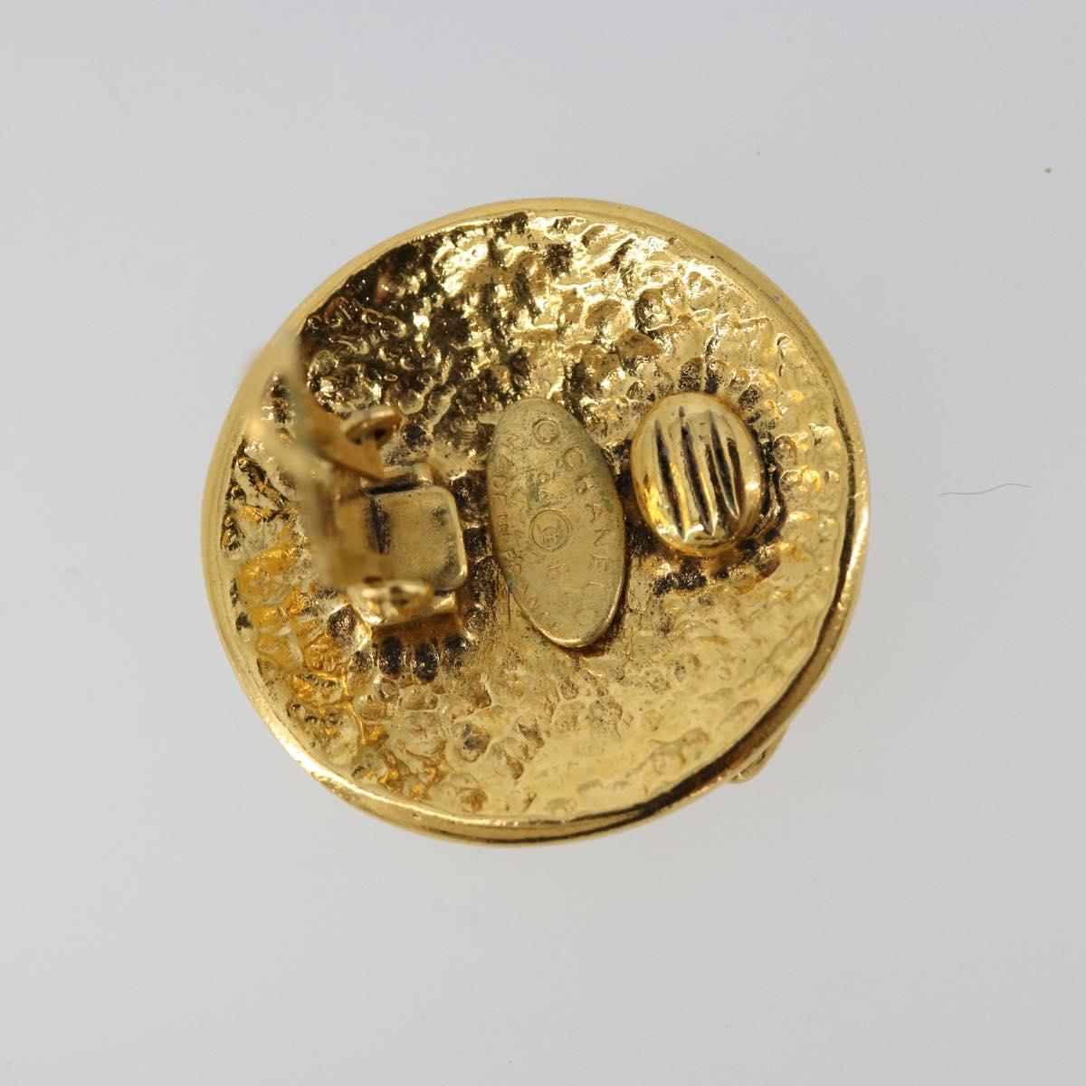 CHANEL Earring metal Gold Tone CC Auth 183503V