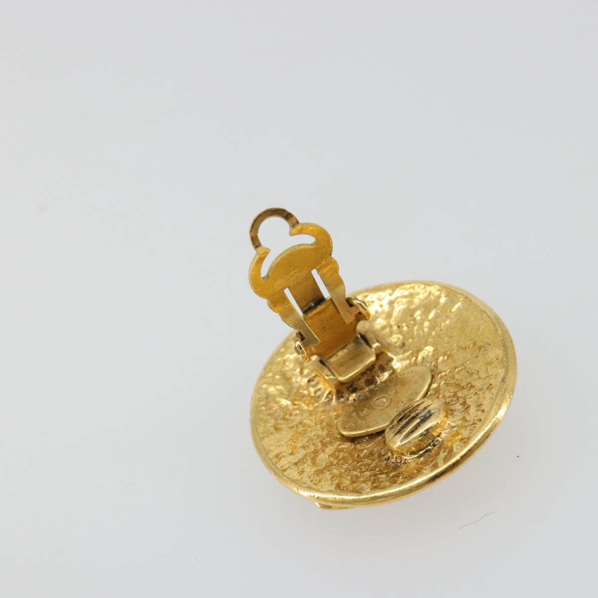 CHANEL Earring metal Gold Tone CC Auth 183503V