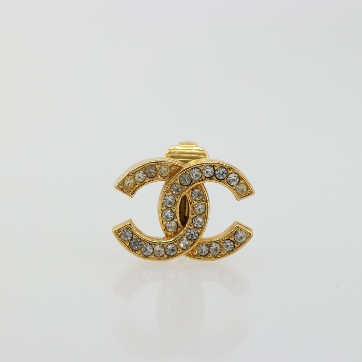 CHANEL Earring metal Gold Tone CC Auth 183505