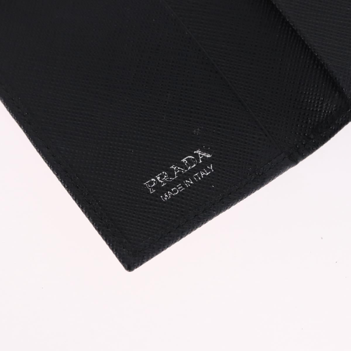 PRADA Safifano Leather Key Case Leather Black Auth 183512A