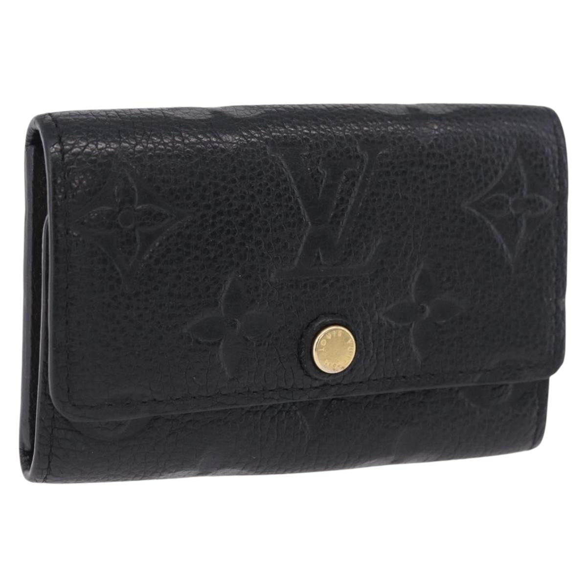 LOUIS VUITTON Monogram Empreinte Multicles 6 Key Case Black M64421 Auth 183514A