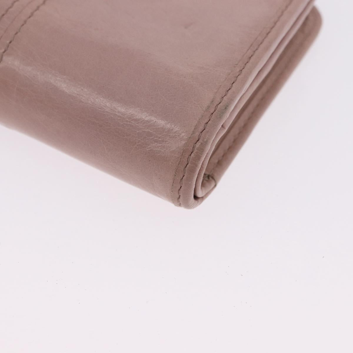 PRADA Bifold Wallet Leather Pink Auth 183515A