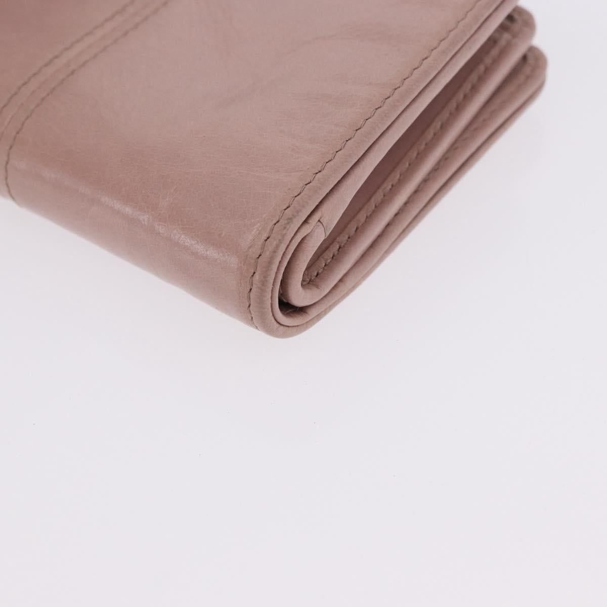 PRADA Bifold Wallet Leather Pink Auth 183515A