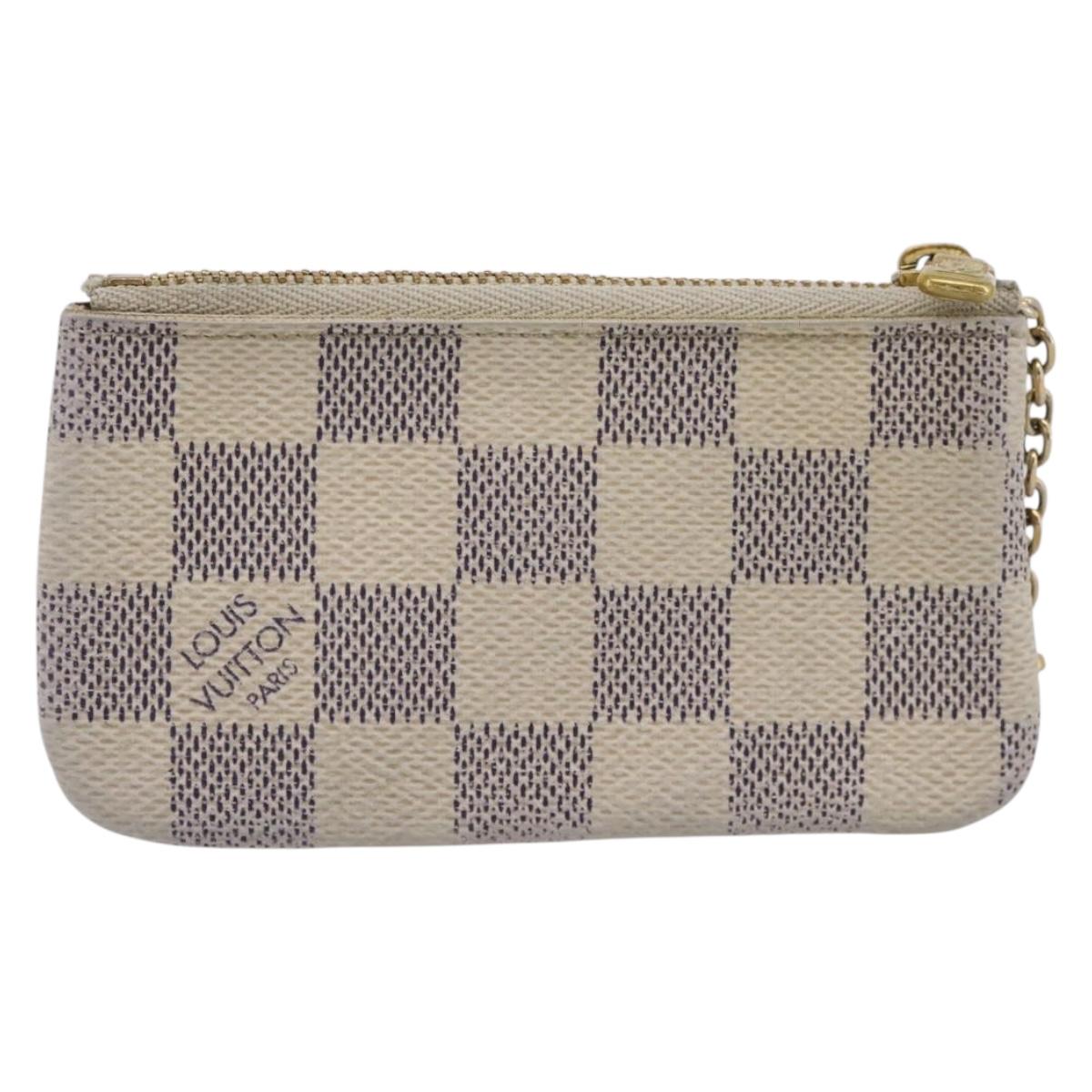 LOUIS VUITTON Damier Azur Pochette Cles Coin Purse N62659 LV Auth 183517