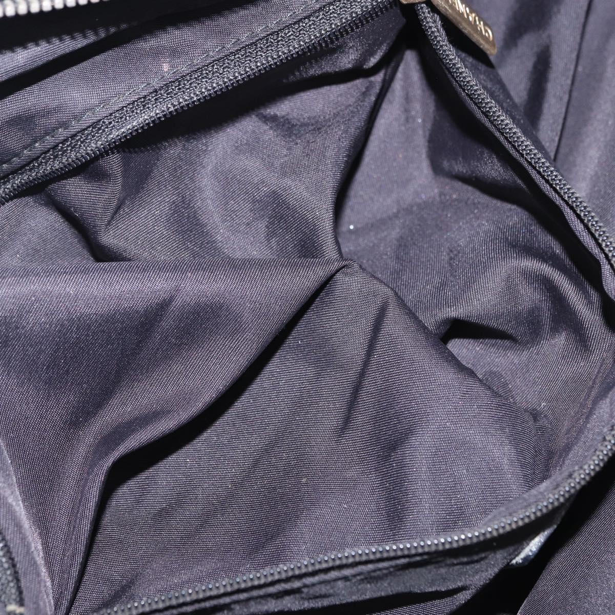 CHANEL New Travel Line Tote Bag Canvas Black Gold CC Auth 183560