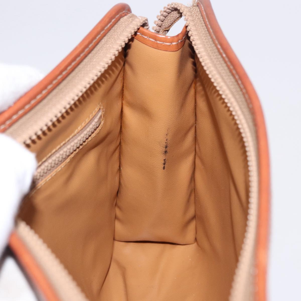 CELINE Macadam Clutch Bag PVC Beige Gold Auth 183561A