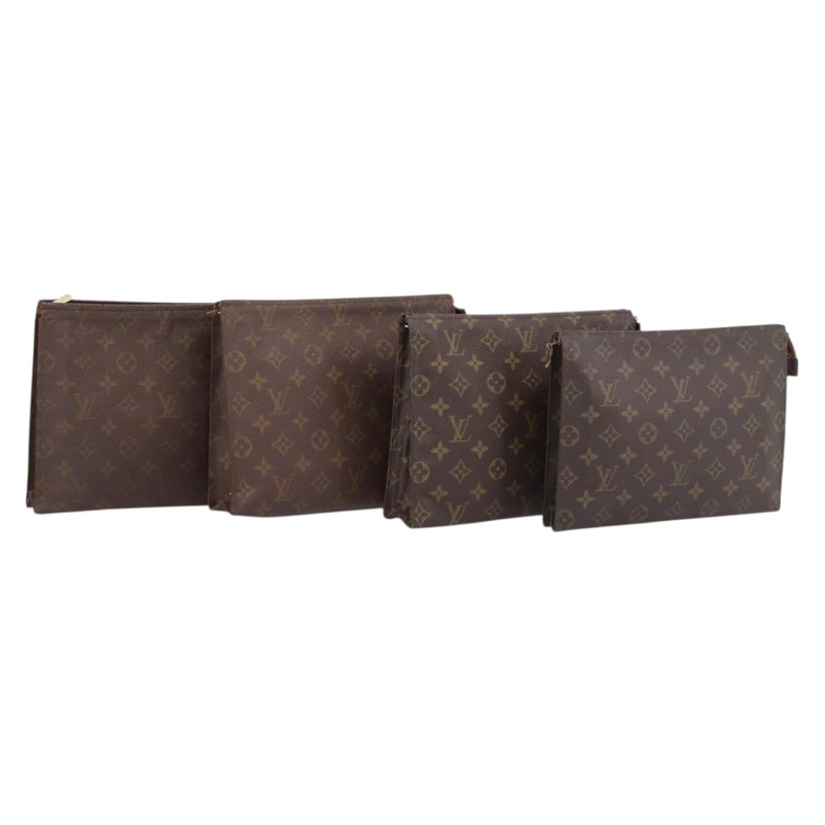LOUIS VUITTON Monogram Poche Toilette 26 Pouch 4 Set M47542 LV Auth 183569
