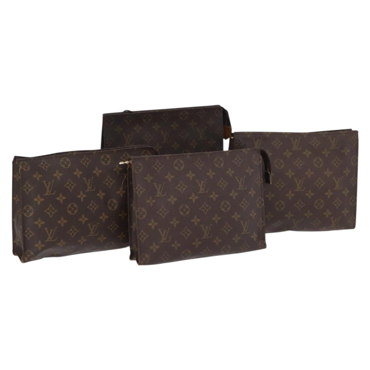 LOUIS VUITTON Monogram Poche Toilette 26 Pouch 4 Set M47542 LV Auth 183571