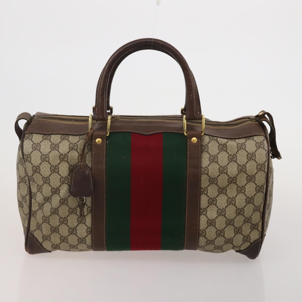 GUCCI GG Supreme GG Canvas Shoulder Bag PVC Nylon 5 Set Beige Black Auth 183572