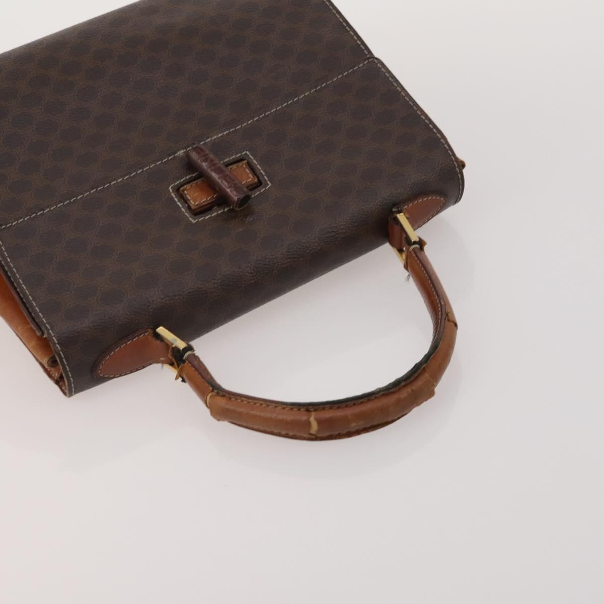 CELINE Macadam Canvas Shoulder Bag PVC Leather 6 Set Brown Beige Auth 183573