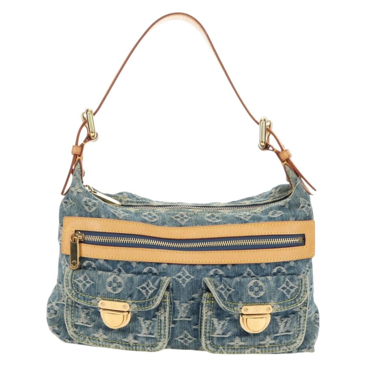 LOUIS VUITTON Monogram Denim Buggy PM Shoulder Bag Blue M95049 LV Auth 183601SAV