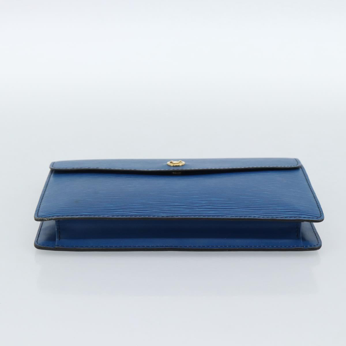 LOUIS VUITTON Epi Montaigne 23 Clutch Bag Blue M52665 LV Auth 183602