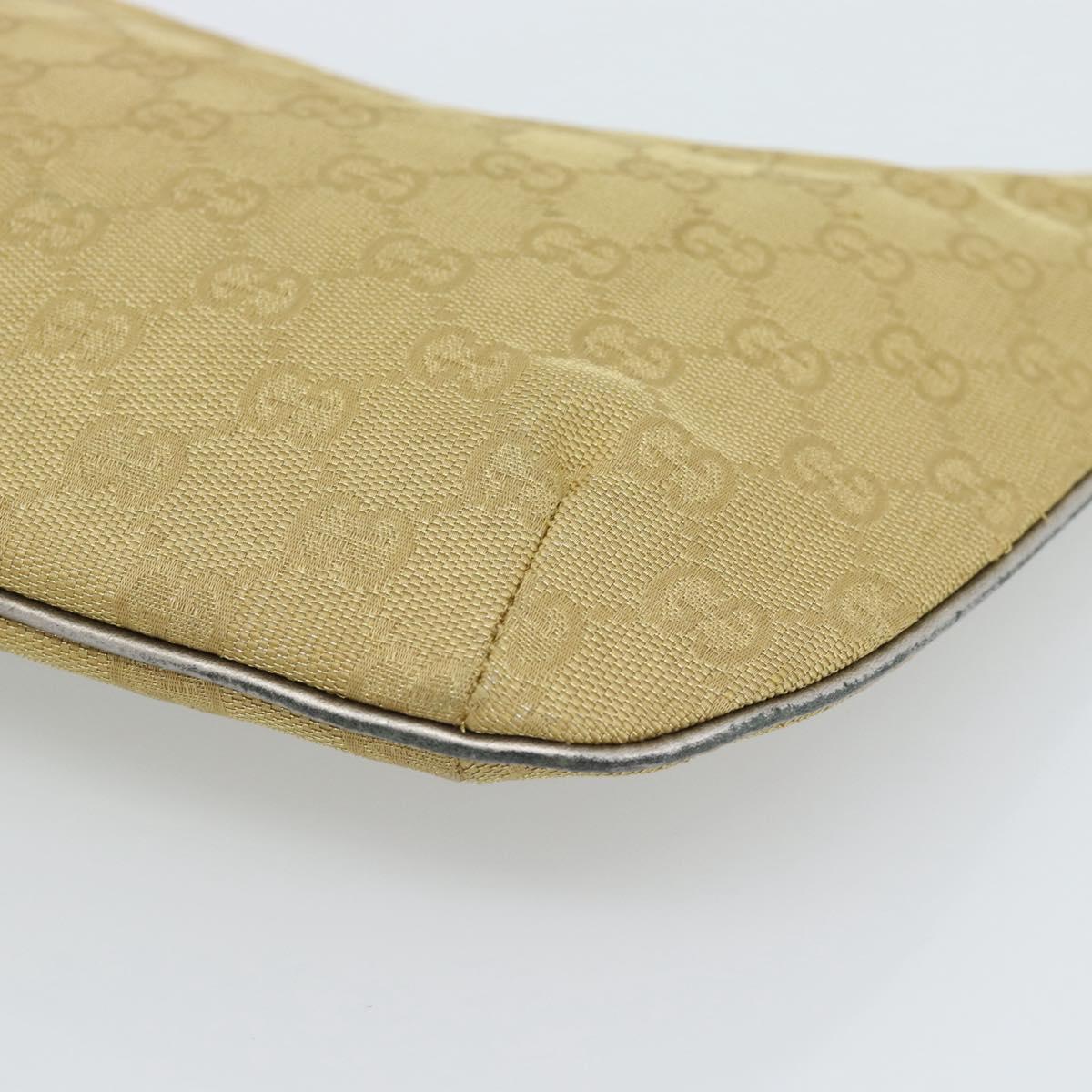 GUCCI GG Canvas Shoulder Bag Gold 005 0813 Auth 183603