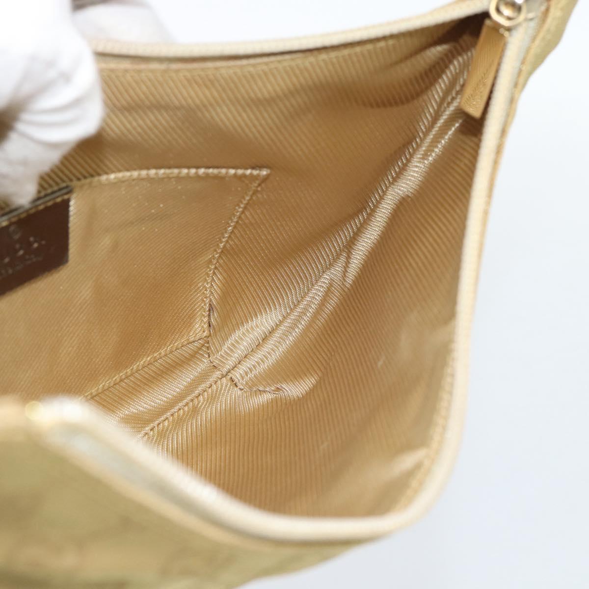 GUCCI GG Canvas Shoulder Bag Gold 005 0813 Auth 183603