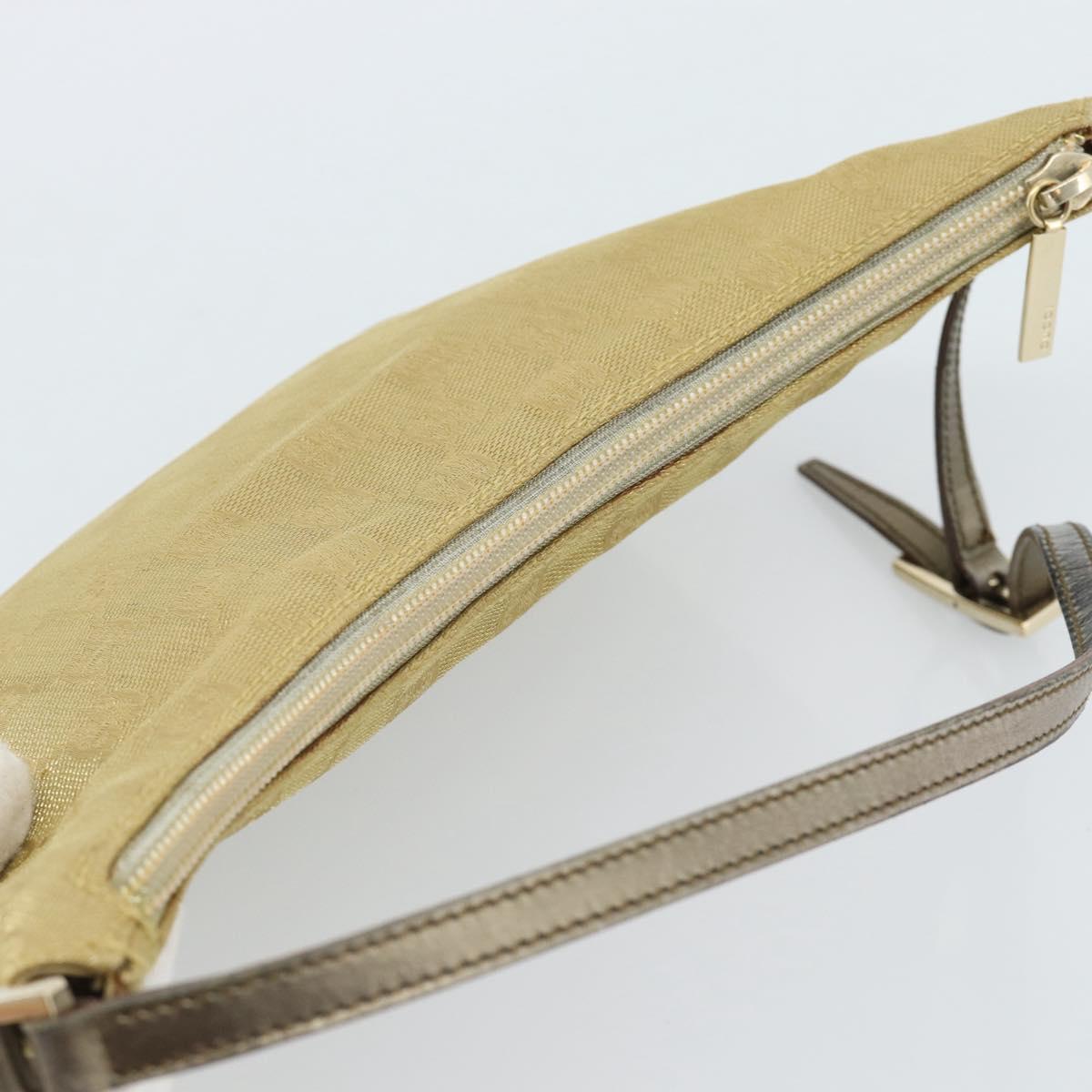 GUCCI GG Canvas Shoulder Bag Gold 005 0813 Auth 183603