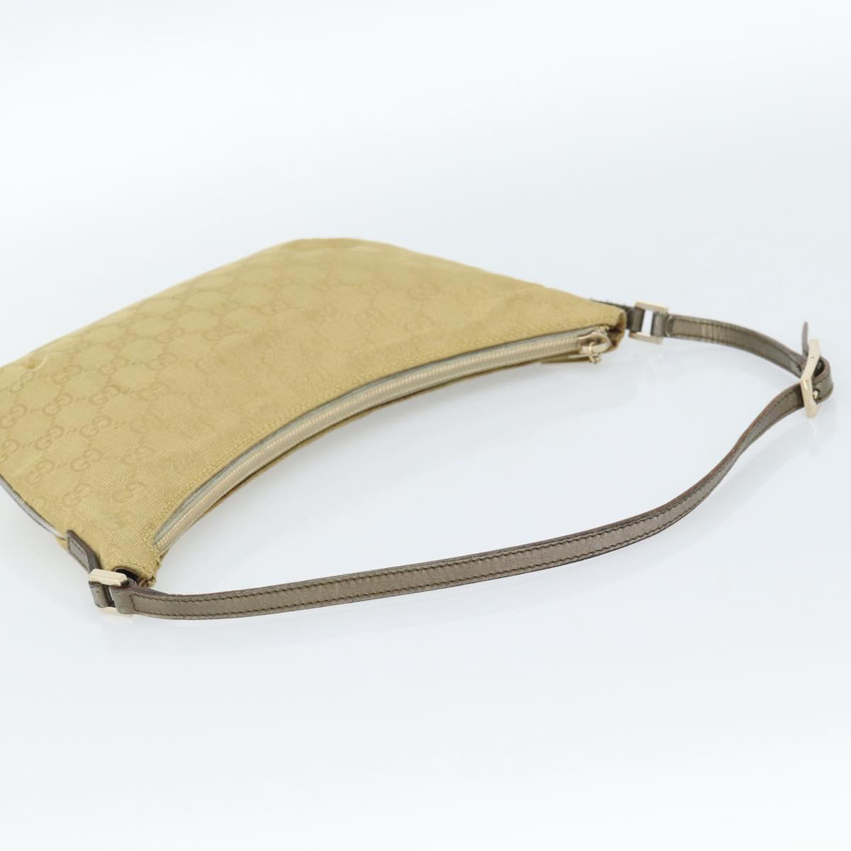 GUCCI GG Canvas Shoulder Bag Gold 005 0813 Auth 183603