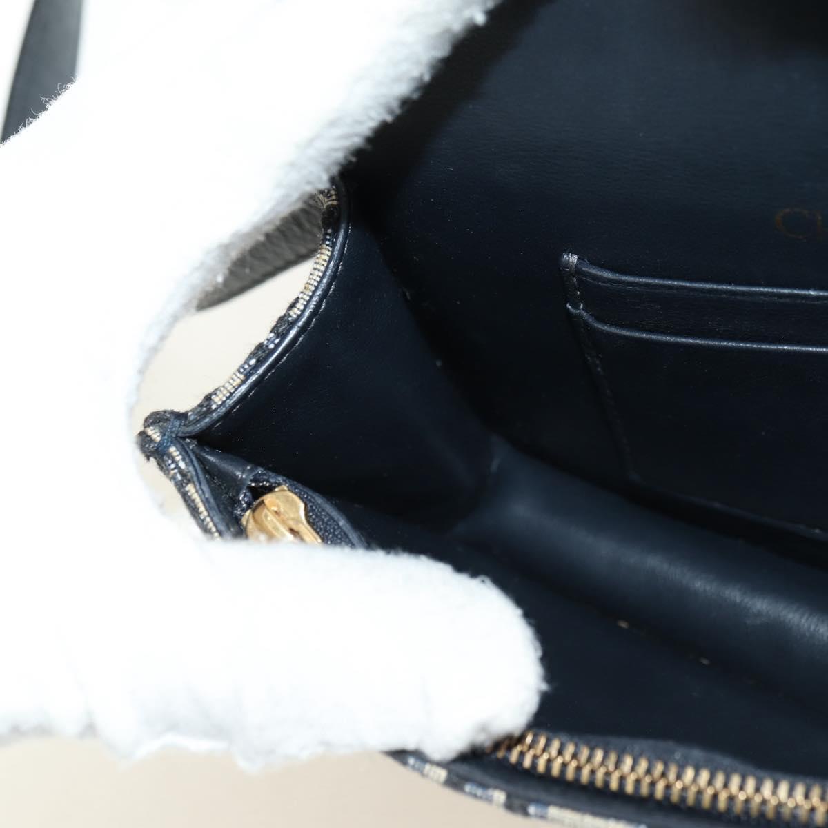 Christian Dior Trotter Canvas Saddle Waist bag Navy Gold Auth 183604M
