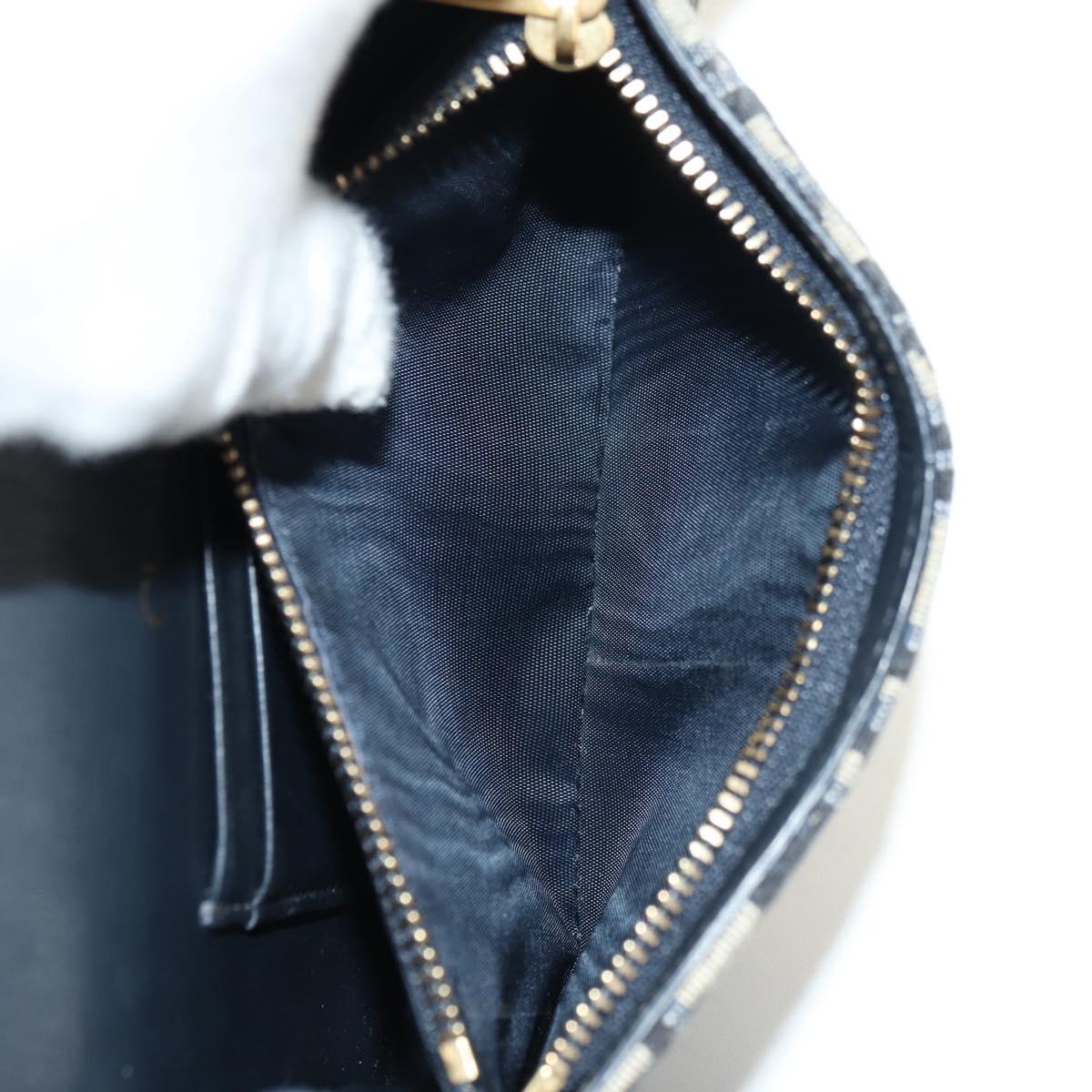 Christian Dior Trotter Canvas Saddle Waist bag Navy Gold Auth 183604M