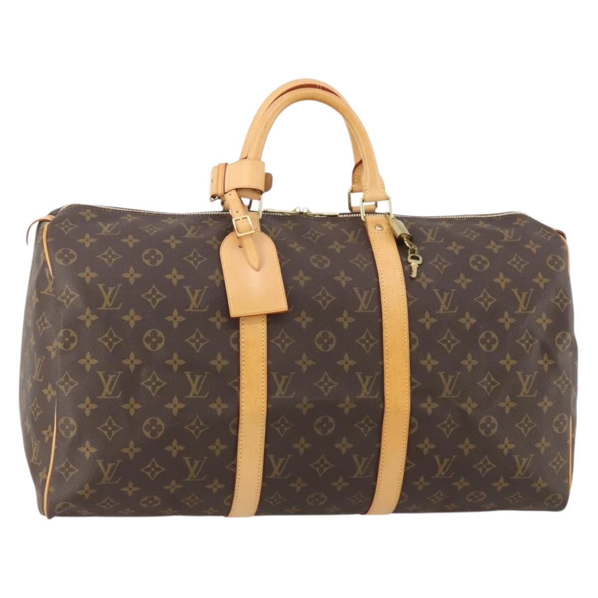 LOUIS VUITTON Monogram Keepall 50 Boston Bag M41426 LV Auth 183612SAV