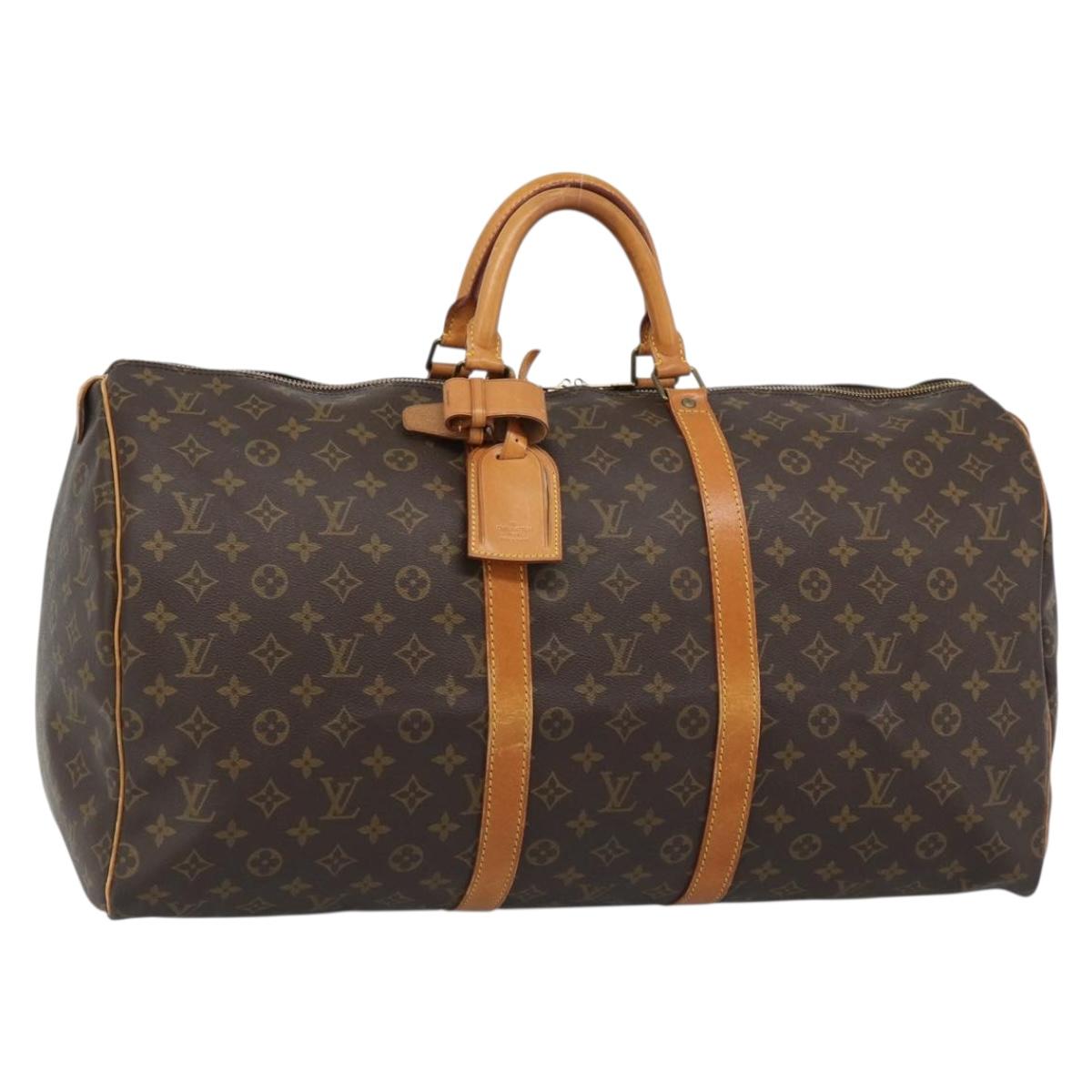 LOUIS VUITTON Monogram Keepall 55 Boston Bag M41424 LV Auth 183614A