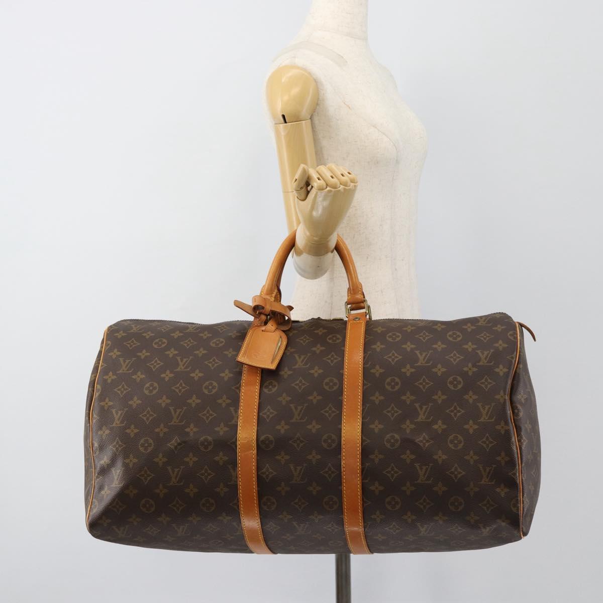 LOUIS VUITTON Monogram Keepall 55 Boston Bag M41424 LV Auth 183614A