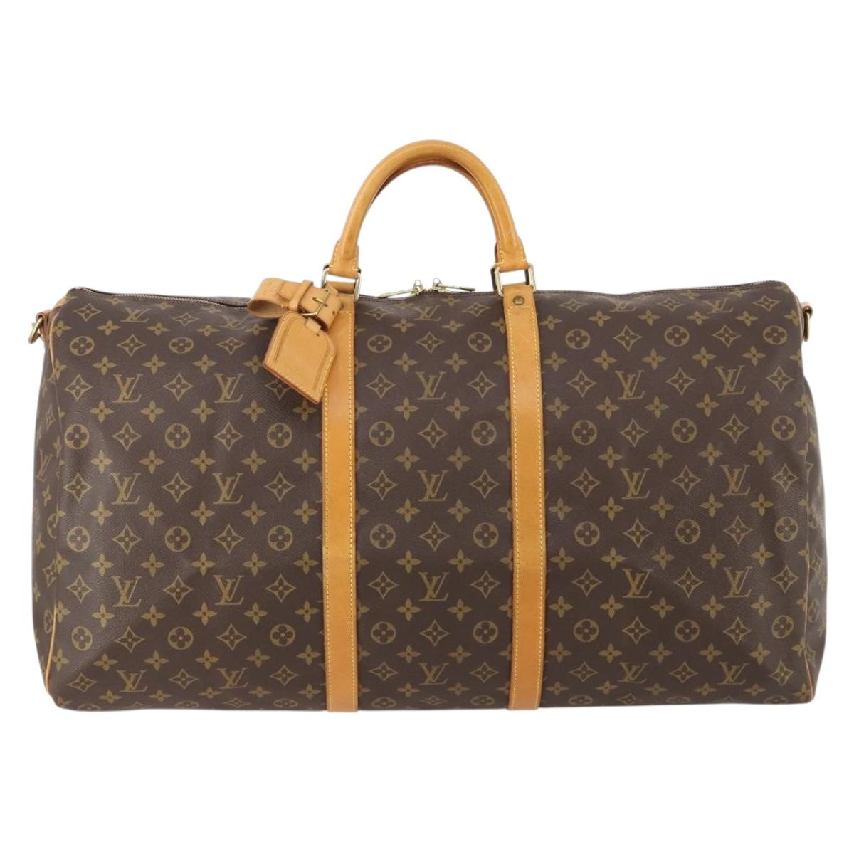 LOUIS VUITTON Monogram Keepall Bandouliere 60 Boston Bag M41412 LV Auth 183615A