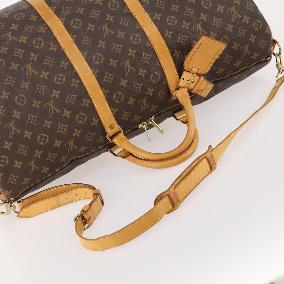 LOUIS VUITTON Monogram Keepall Bandouliere 60 Boston Bag M41412 LV Auth 183615A