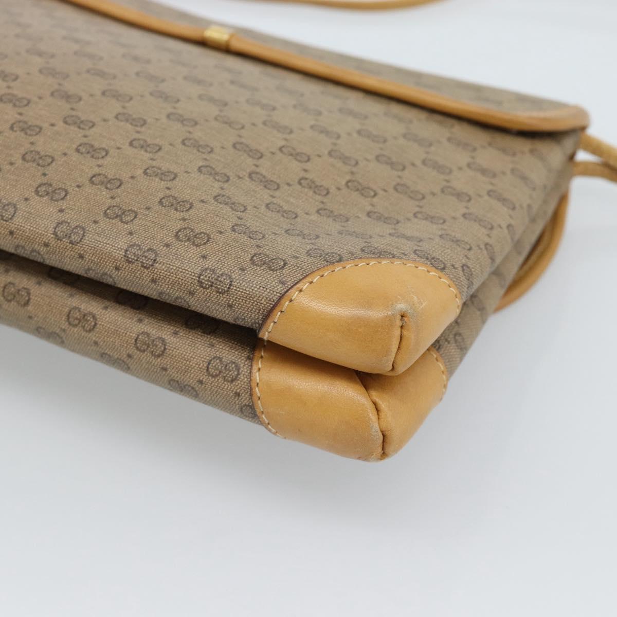 GUCCI Micro GG Supreme Shoulder Bag PVC Beige Gold 007 105 5548 Auth 183620