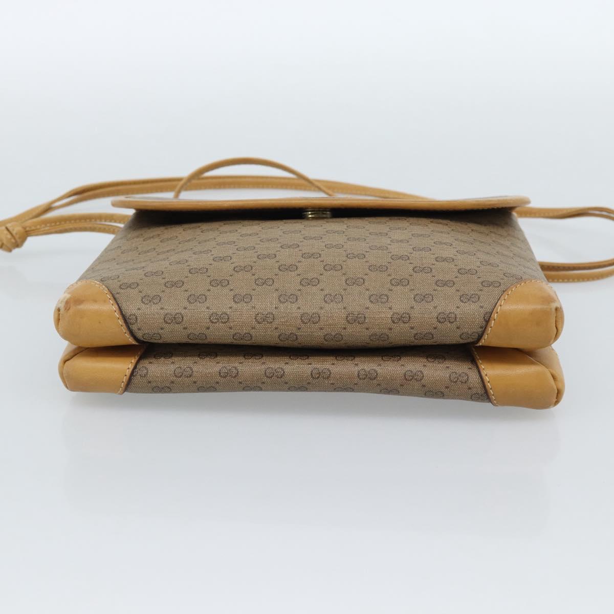 GUCCI Micro GG Supreme Shoulder Bag PVC Beige Gold 007 105 5548 Auth 183620